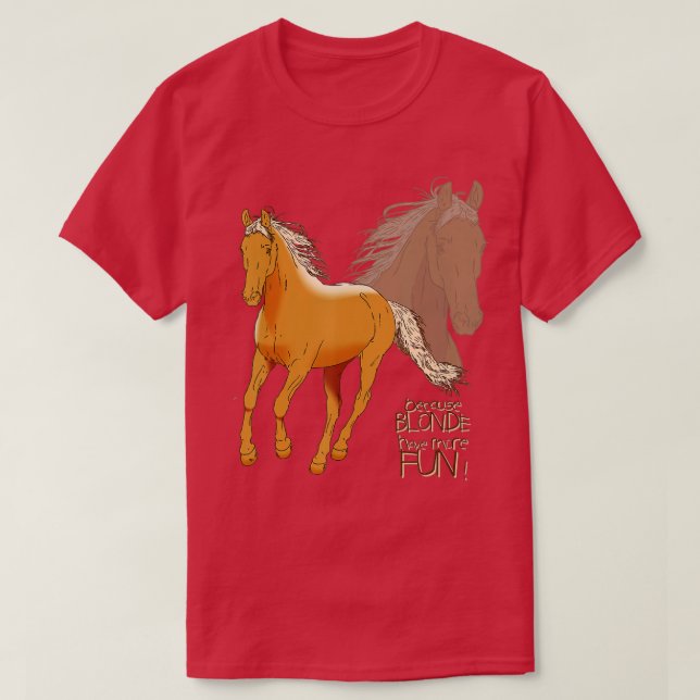 Camisa De Cavalo De Palomino - Porque A Loura Tem  (Frente do Design)