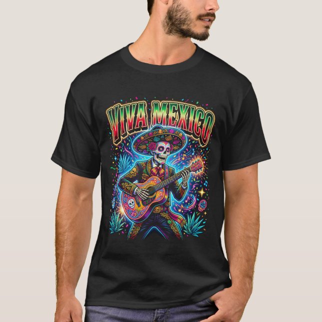 Camisa de Caveira de Açúcar do Cinco de Maio para  (Frente)