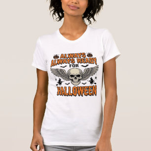Camisa de Caveira de Halloween Gravura Vintage Cit