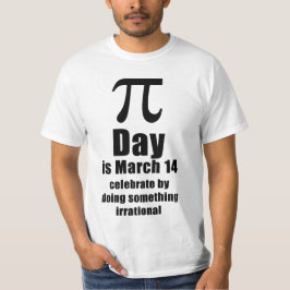 Camisa de celebração do Dia do Pi