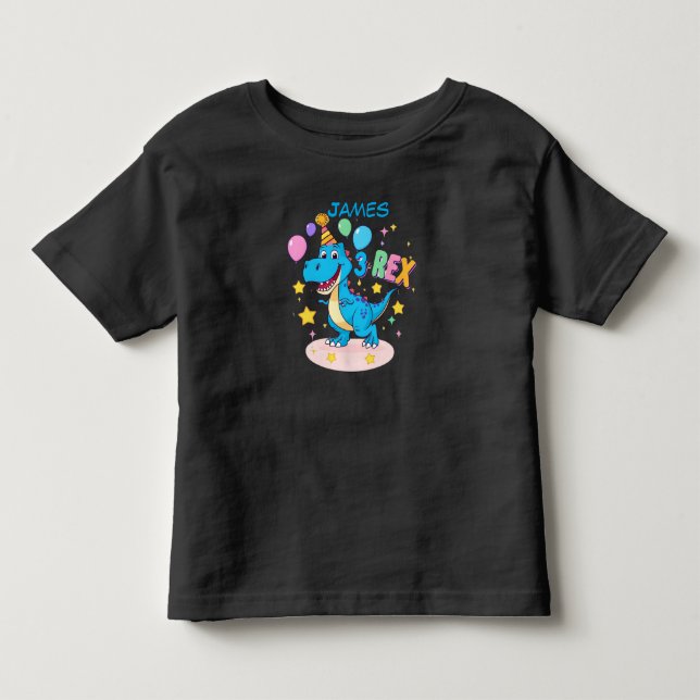 Camisa de Celebração do Dinossauro aniversário de  (Frente)