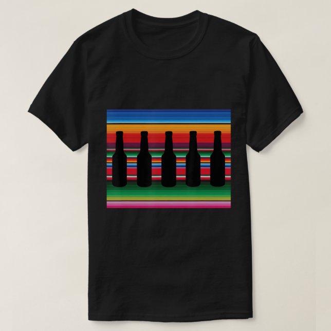 Camisa De Cerveja De Blanket Mexicano Serape Engra (Frente do Design)
