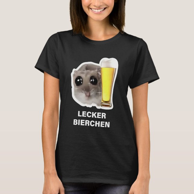 Camisa de Cerveja de Hamster Fofo Lecker Bierchen (Frente)