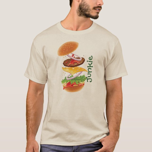 Camisa de Cheeseburger Engraçado de Comida Rápida (Frente)