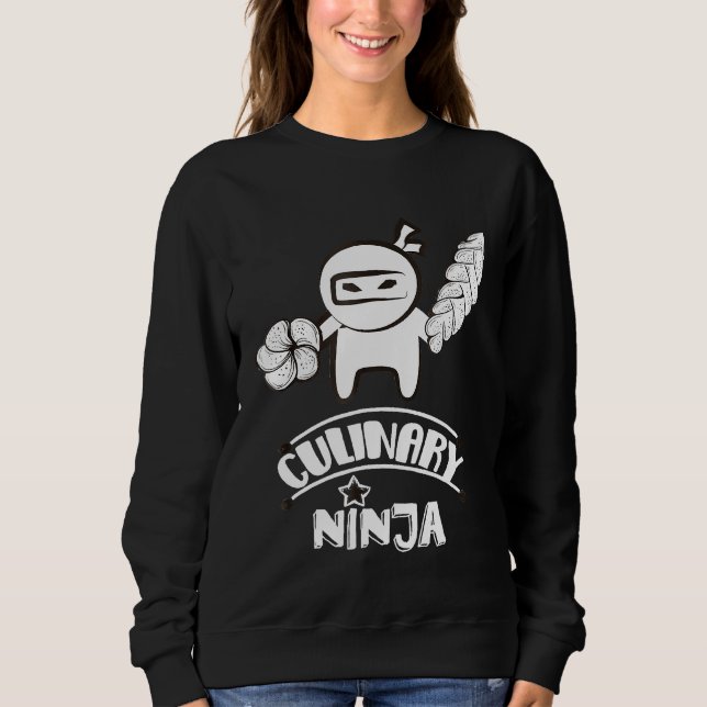 Camisa De Chef Cozinhar Ninja Culinária Para Homen (Frente)