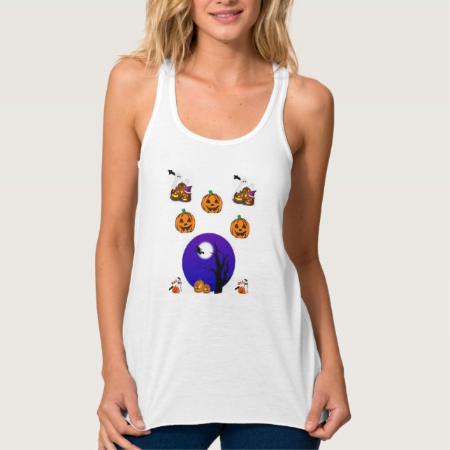 Camisa de cima do tanque das mulheres do halloween (Frente)