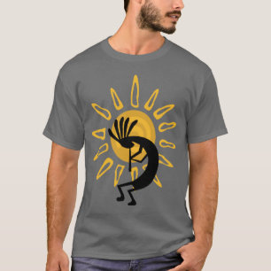 Camisa de Cinza Básica Kokopelli Dourada Mens