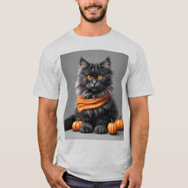 Camisa de Cinza Fluffy Halloween Cat Ash