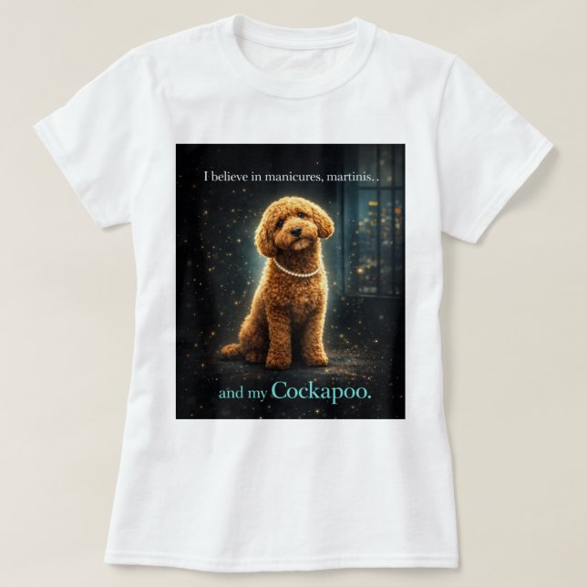Camisa de Citação de Cockapoo | Presente Elegante  (Frente do Design)