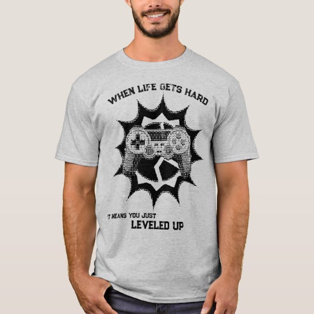 Camisa de Citação de Gamer Subiu de Nível (Frente)