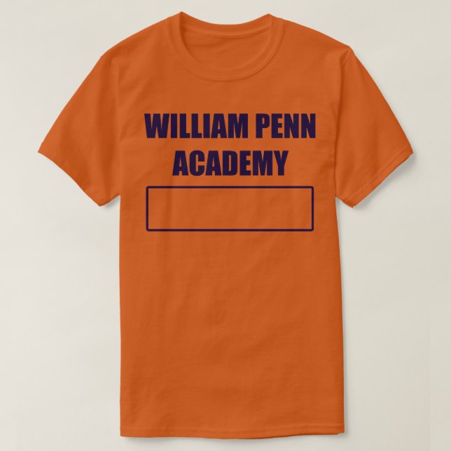 Camisa de classe de academia William Penn Academy (Frente do Design)