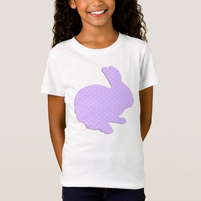 Camisa de coelho da Páscoa com Bolinhas roxa (Frente)