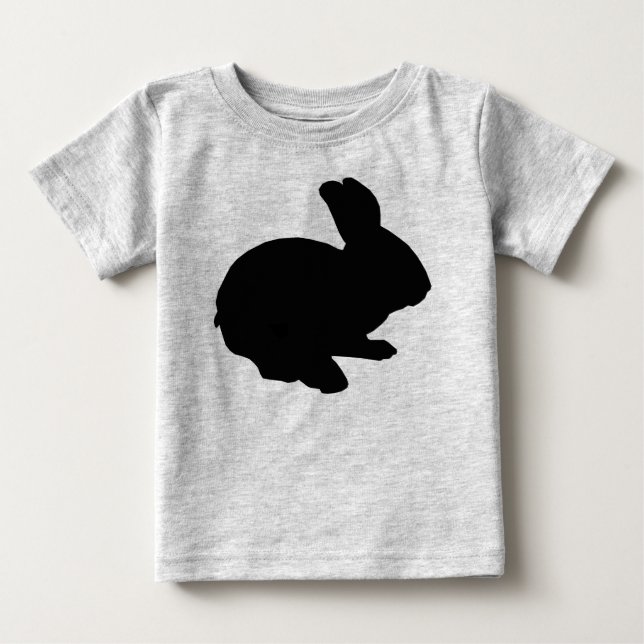 Camisa de coelho da Páscoa de Silhout Preto (Frente)