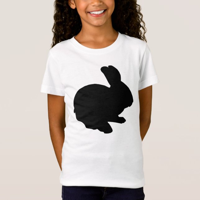 Camisa de coelho da Páscoa de Silhout Preto (Frente)