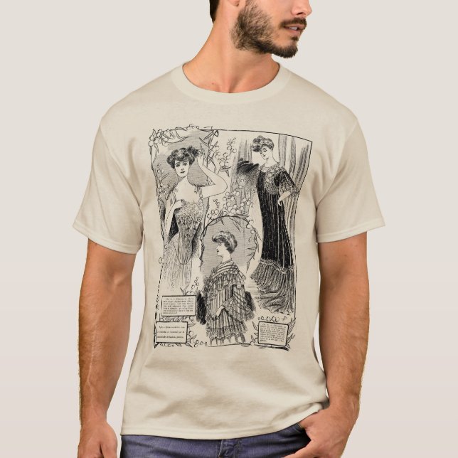 Camisa de colagem com ilustração de moda retrorati (Frente)