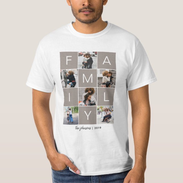 Camisa de colagem de fotos da família (Frente)