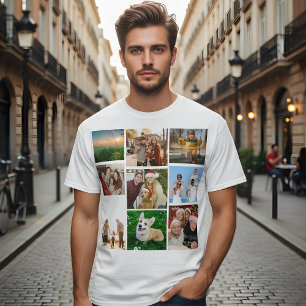 Camisa de Colagem de Fotos Personalizada, 9 Fotos