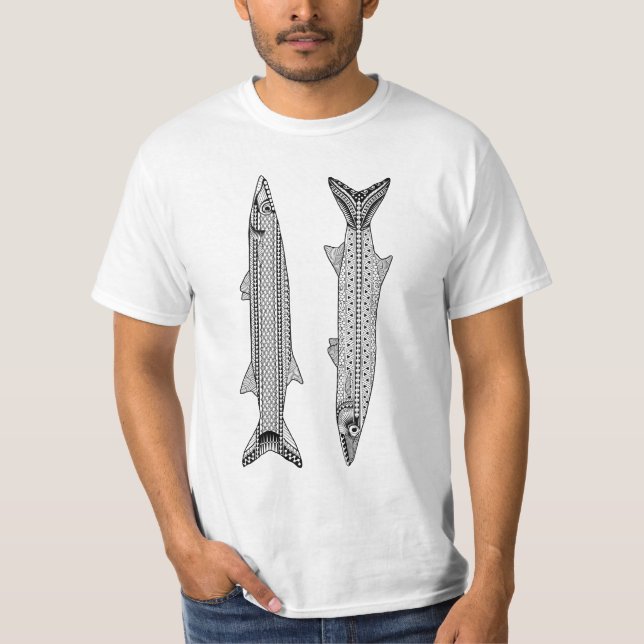 Camisa de Coloração de Peixes Barracuda (Frente)