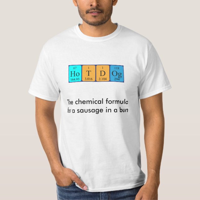 Camisa de comida periódica do Hotdog M2A (Frente)