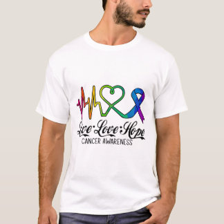 Camisa de Consciência do Cancer Live Love Hope