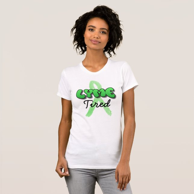 Camisa de Conscientização da Doença de Lyme Cansad (Frente Completa)