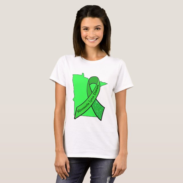 Camisa de Conscientização da Doença de Lyme em Min (Frente Completa)