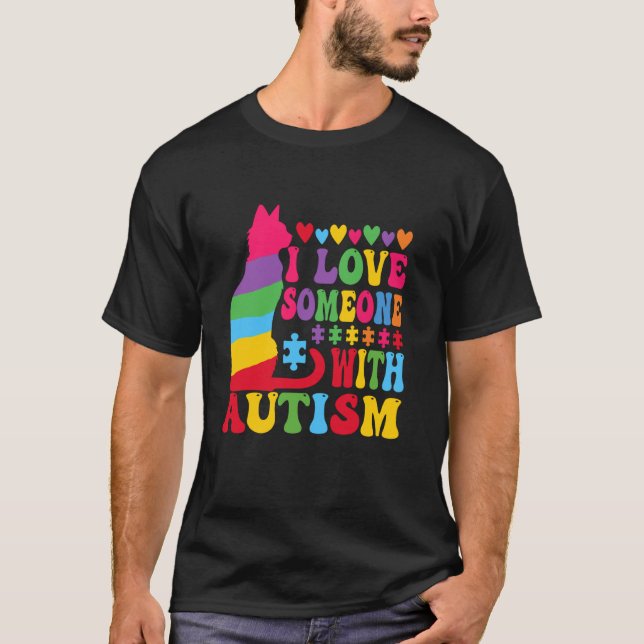 Camisa de Conscientização do Autismo Eu Amo Alguém (Frente)