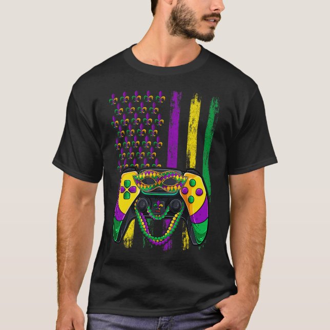 Camisa de Contas de Mardi Gras para Gamer (Frente)