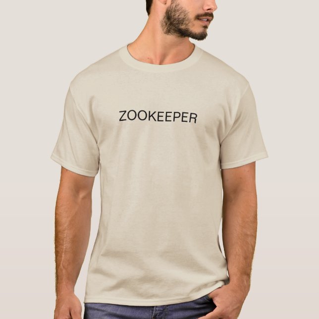 Camisa de cor da areia do Zookeeper (Frente)