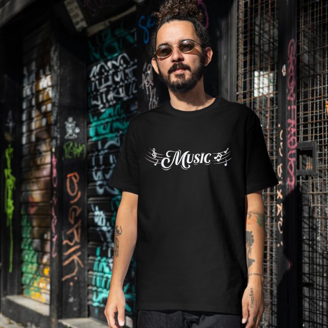 Camisa de Coração com Nota de Música - Presente pa (Music Note Heart Shirt - Piano & Music Lover Gift - Musician Tee)