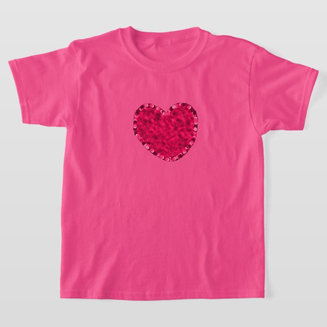 Camisa de Coração Rosa para Meninas (Postura )