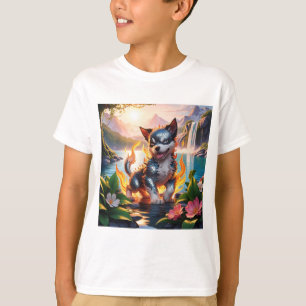 Camisa De Cores De Água Com Cãozinho Quimológico