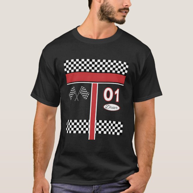Camisa De Costume De Motorista Race Car Para Hallo (Frente)