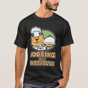 Camisa De Cozimento De Chef De Gato Para Homens Co