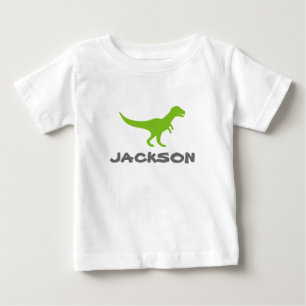 Camisa de criança de dinossauros Trex com nome de