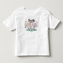 Camisa de criança Fé sobre Medo Filipenses 4:13