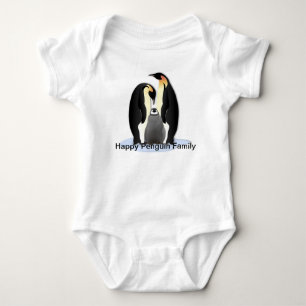 Camisa de Criança Feliz da Família Pinguim