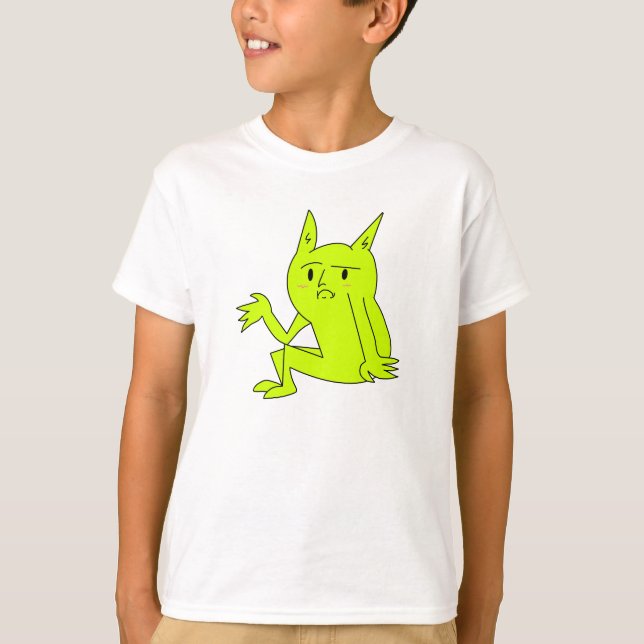 Camisa de Criança Goblin Sentado Simples (Frente)