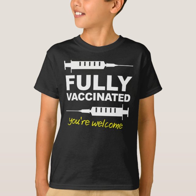 Camisa de criança pequena totalmente vacinada (Frente)