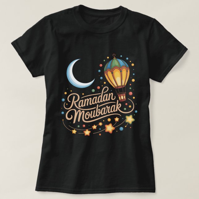 Camisa de Criança Ramadan Moubarak Balão de Ar Que (Frente do Design)