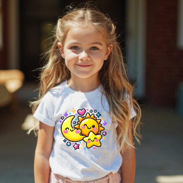 Camisa de criança Y2K fofo Sol Lua Estrela (Criador carregado)