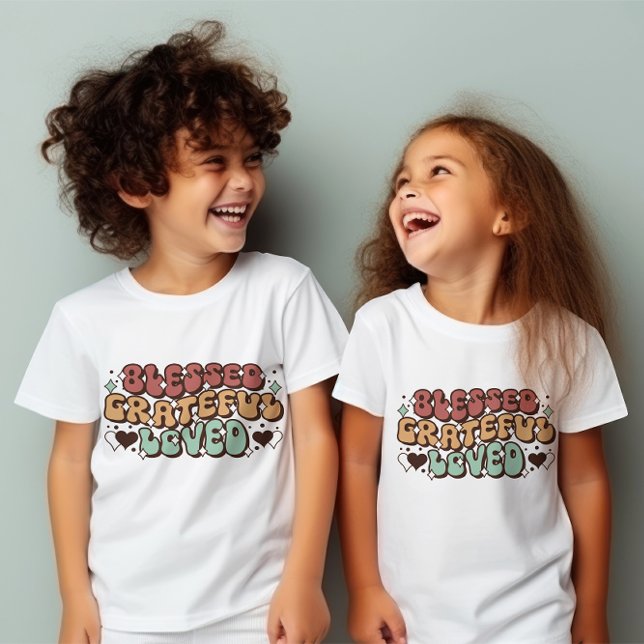 Camisa De Crianças Amadas E Abençoadas, Ação De Gr (Criador carregado)