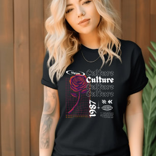 Camisa de cultura de roupa branca e preta