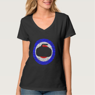 Camisa De Curva Vermelha Branca E Bandeira Azul Am