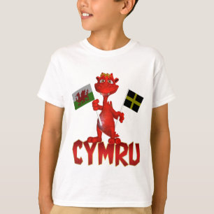 Camisa de Cymru Galês T, bandeira de Galês &