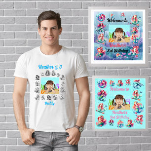 Camisa de Daddys para Crianças - Tema das Sereias