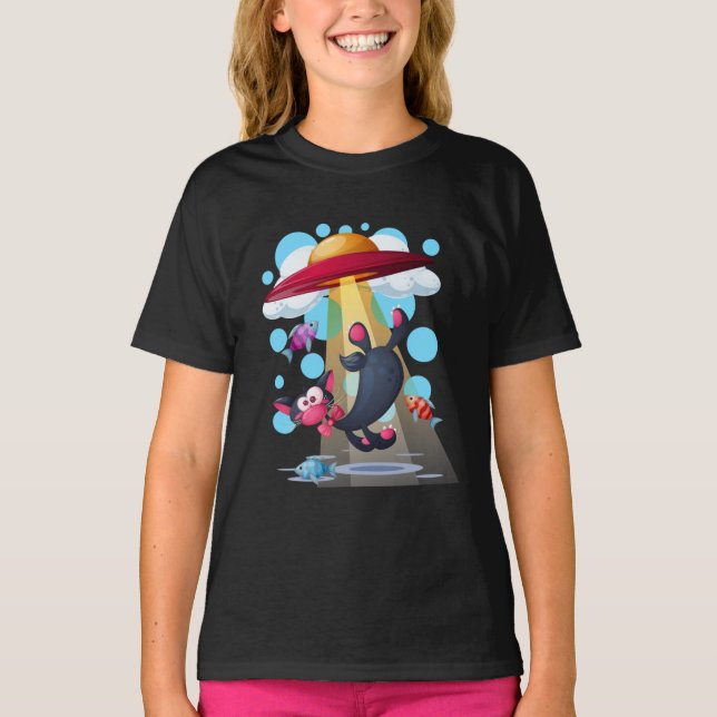 Camisa de dama OFO submarina de gato (Frente)
