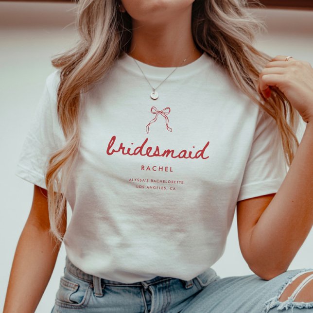 Camisa de Damas de Honra com Laço Moderno Coquette (Criador carregado)