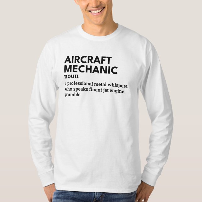 Camisa De Definição Mecânica Da Aeronave Funny (Frente)