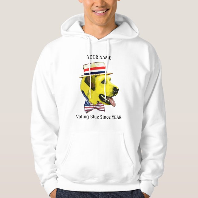 Camisa de Democrata do cão amarelo (Frente)